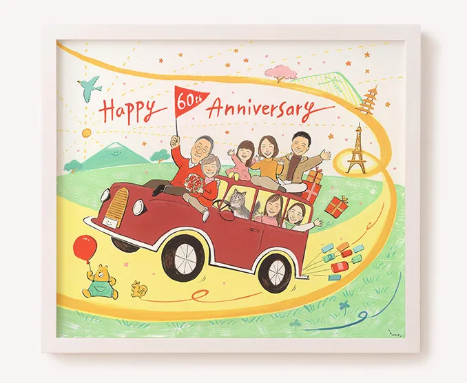 作家「anco」似顔絵記念日プレゼントボード