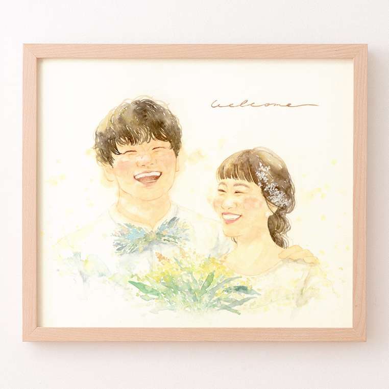 作家「はち」の似顔絵ウェルカムボード