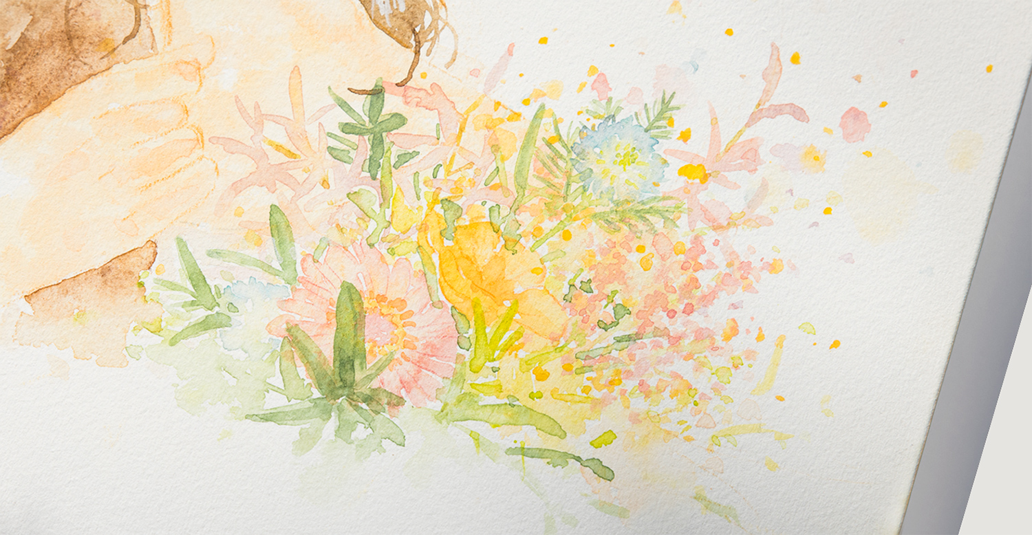 作家「はち」の似顔絵ウェルカムボード