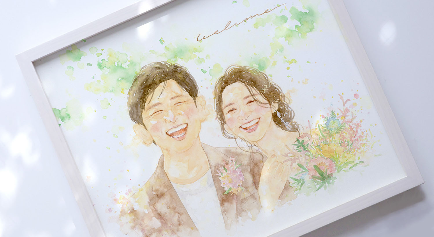 作家「はち」の似顔絵ウェルカムボード
