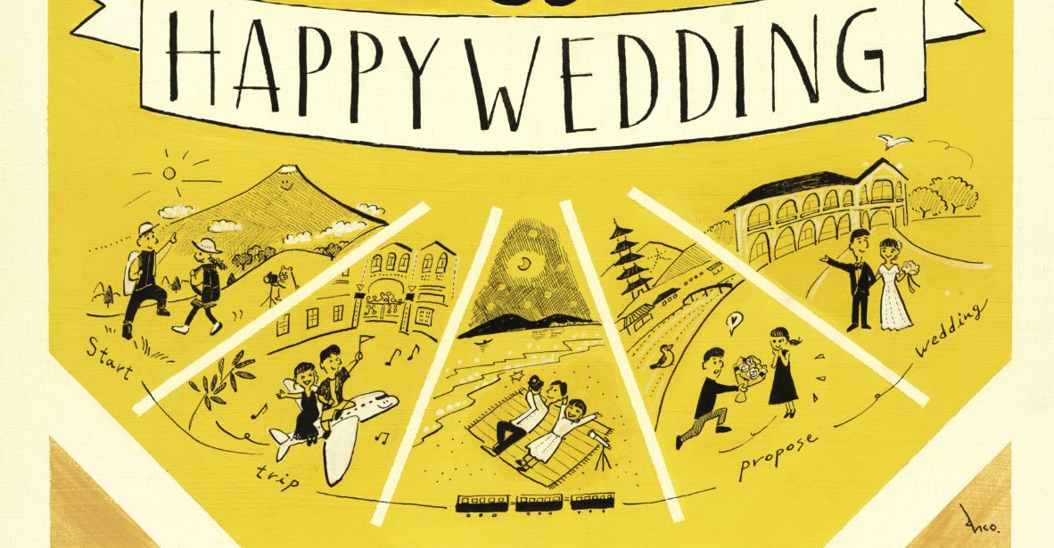 作家「ancoストーリーボード」の似顔絵ウェルカムボード