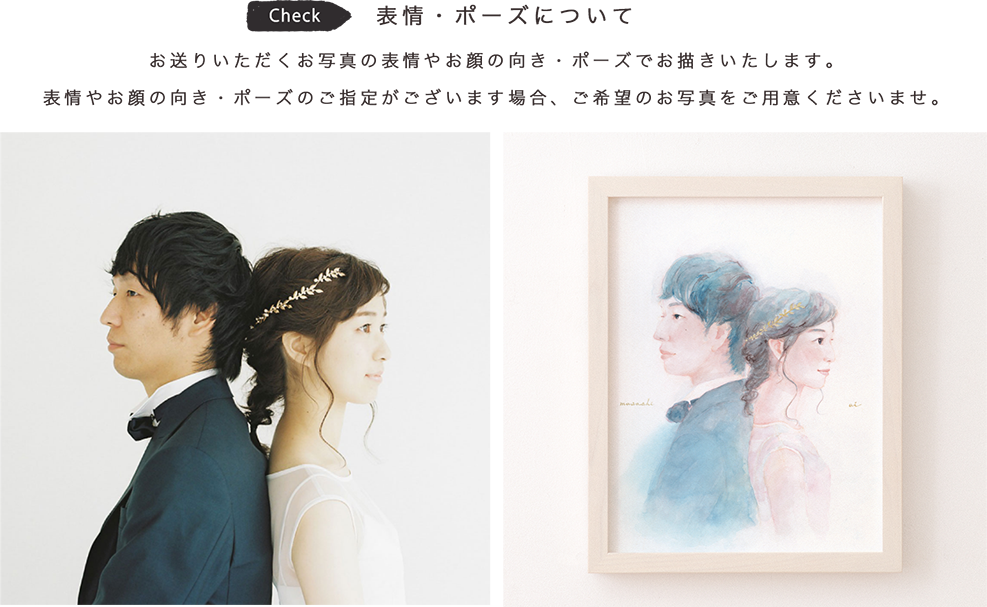 表情やお顔の向きについて