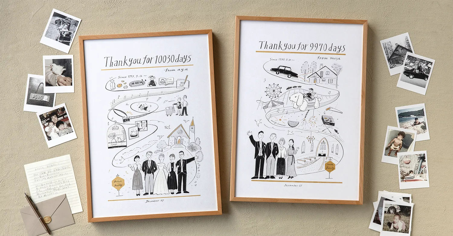 作家「anco エピソードアート」のご両親贈呈品