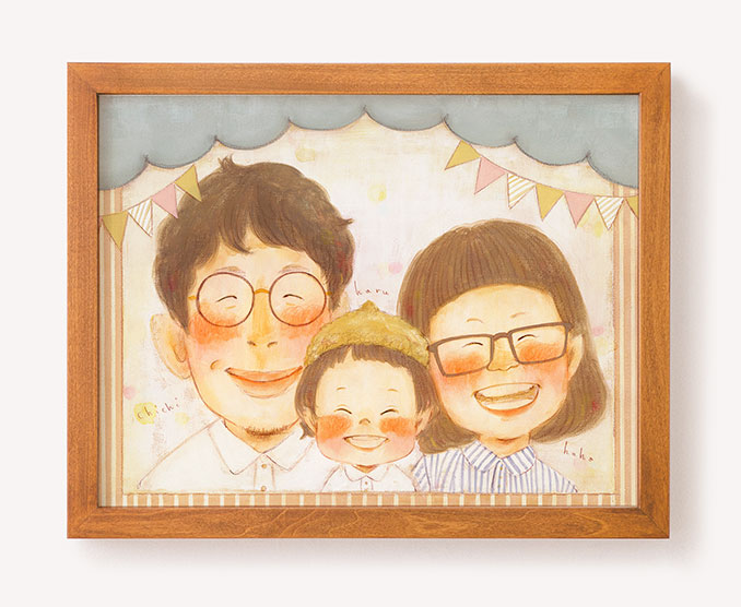 作家「まあこ」のご両親プレゼント似顔絵
