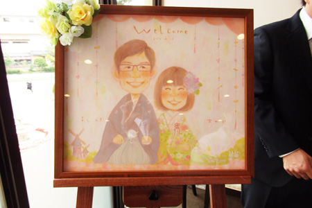 「似顔絵も花を添えてくれました」 まあこ