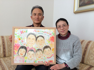 「「とっても幸せそうな似顔絵だね」と言ってくれました。」 なっつ