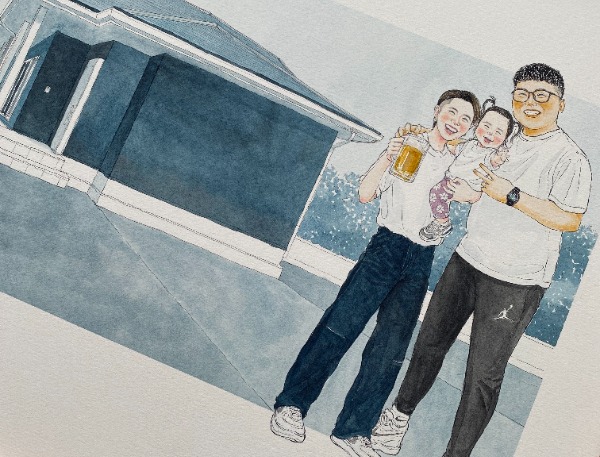 無事に作品も手元に届き、最近やっと友人に渡すことできました！
本当に素敵な作品になっており、想像以上で感激でしかなかったです！！
友人夫婦もとても喜んでいただき、nokamiさんにありがとうと言いたい！
って言っているほど大喜びでした！！
本当にありがとうございます。

また、作品とともにnokamiさんからお手紙もいただきまして
気配りにとても感動しました！

今回は素敵な作品に仕上げていただき本当にありがとうございました！！！
また何か機会があればご依頼させてください。