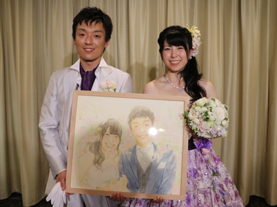 「これからもこの似顔絵のように温かな家庭を築いていきます。」 フジエシュンスケ