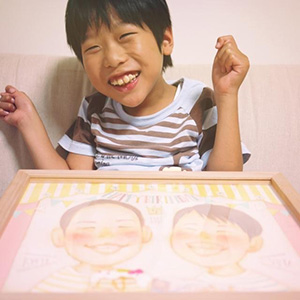 「息子たちも自分の似顔絵を見て大喜び☆」 まあこ