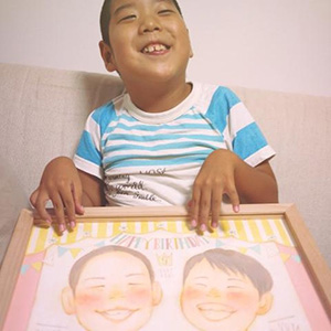 「息子たちも自分の似顔絵を見て大喜び☆」 まあこ