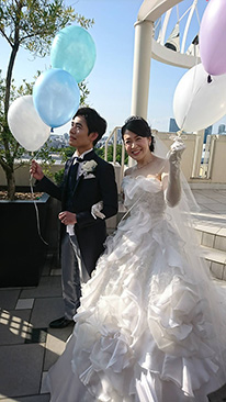 「ウェルカムボードの前で写真も撮ってくれたみたいです。」 ふたば
