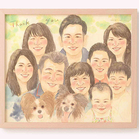 「似顔絵を眺める楽しい時間を過ごすことができました。」 はち