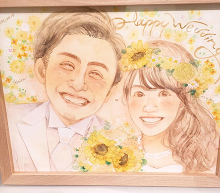 「本当に素敵な似顔絵を描いて頂き、ありがとうございました！」 彩