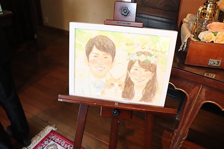 「想像以上に素敵な似顔絵に仕上げていただき感激しました。」 はち