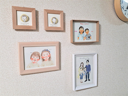 「似顔絵は ‘家族の宝物’」 まあこ