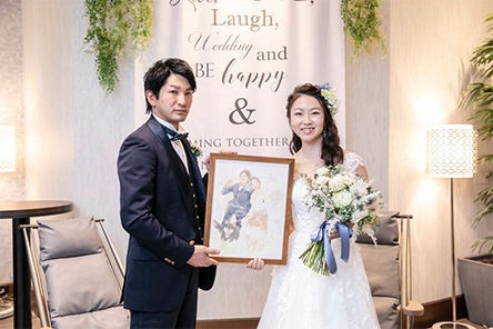 「絵を見るたびに結婚式のこと、マロンのことを思い出します(^^)」 フジエシュンスケ