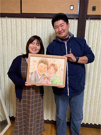 「素晴らしい似顔絵をありがとうございました。」 彩