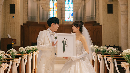 「結婚式の思い出が詰まった似顔絵」 るつ