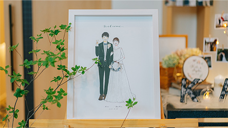 「結婚式の思い出が詰まった似顔絵」 るつ