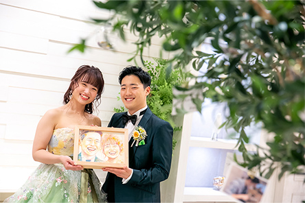「似顔絵を見たときにとても優しい笑顔になっていました。」 さかもとさやか