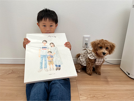 「似顔絵を見るたびに、にこにこしている息子」 miu