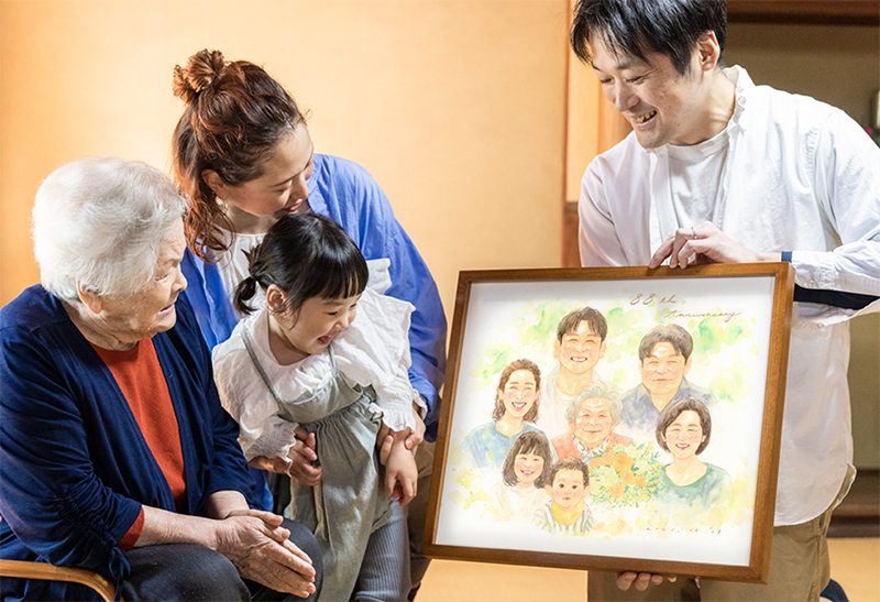 米寿・傘寿のお祝い似顔絵