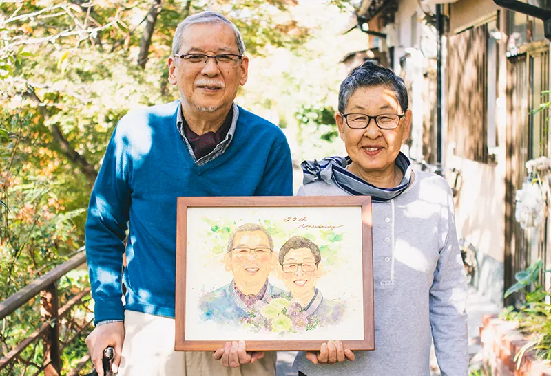 米寿・傘寿のお祝い似顔絵