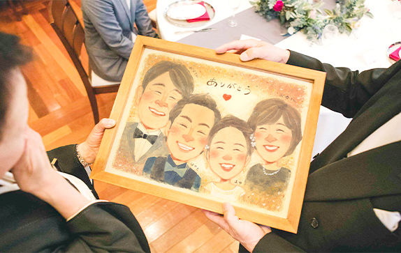 似顔絵ご両親贈呈用ボード