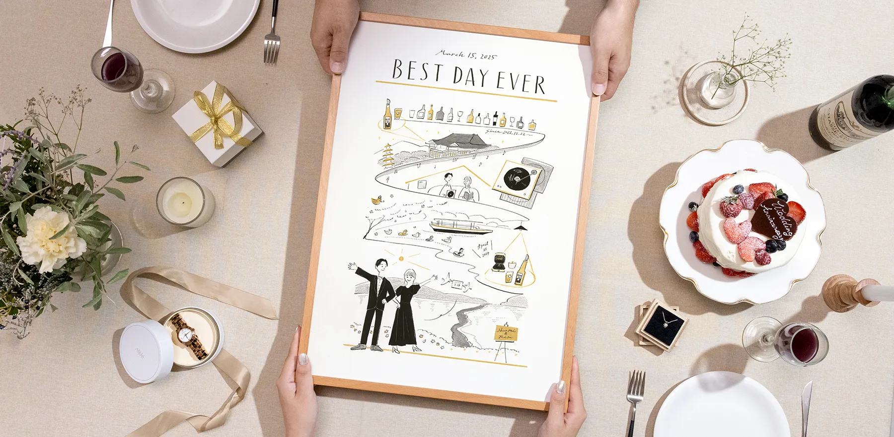 作家「anco episode art」のプロポーズ似顔絵