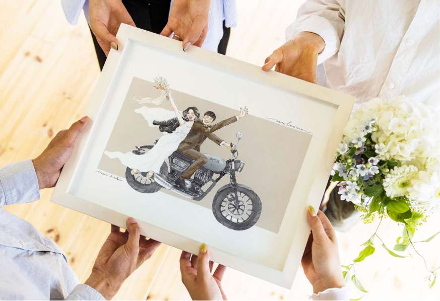 ご結婚祝いの似顔絵